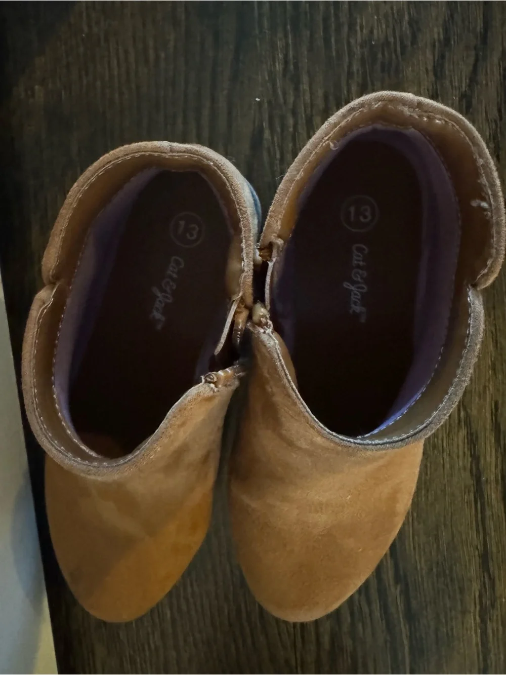 Kids Tan Suede Ankle Boots